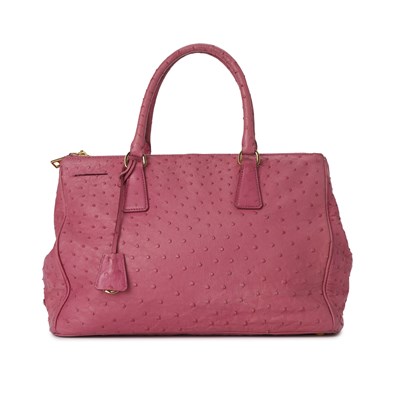 Lot 507 - Prada, a pink ostrich Galleria handbag.