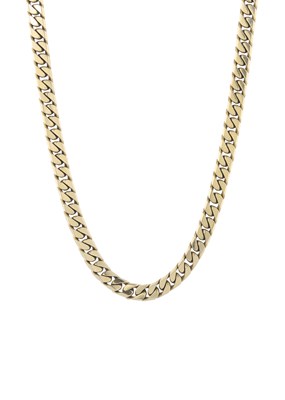 Lot 88 - An 18ct gold flat curb-link necklace and bracelet