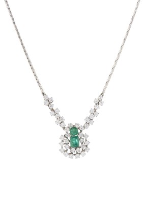 Lot 191 - An 18ct gold emerald and diamond necklace