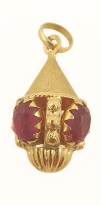 Lot 298 - A red paste fob pendant