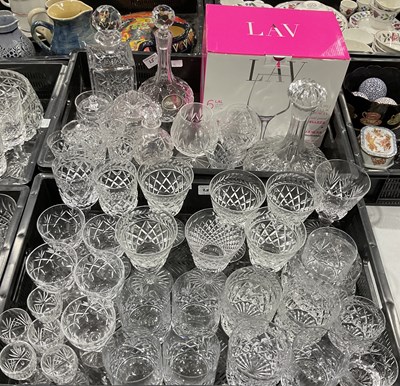 Lot 25 - A collection of glass including wine goblets,...