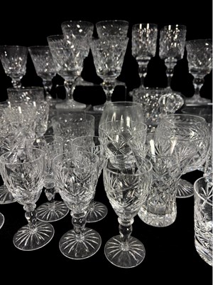 Lot 25 - A collection of glass including wine goblets,...