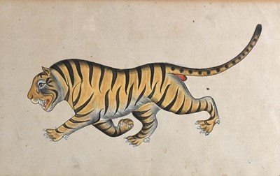 Lot 378 - Mughal School, a prowling tiger; pair of...