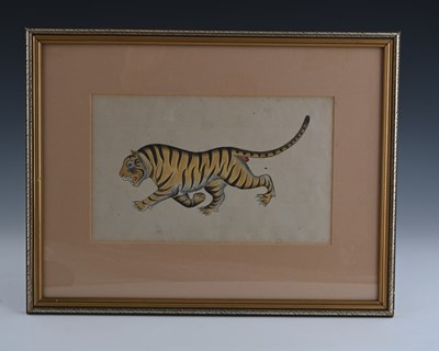 Lot 378 - Mughal School, a prowling tiger; pair of...