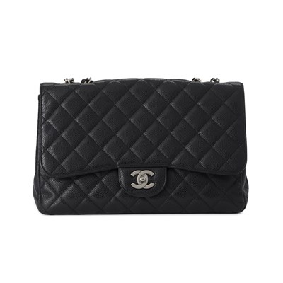 Lot 374 - Chanel, a Jumbo Classic Flap handbag.