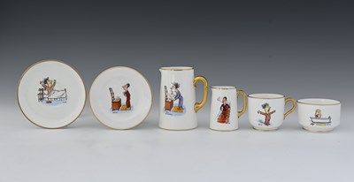 Lot 641 - H M Bateman, a part tea set, circa 1930s,...