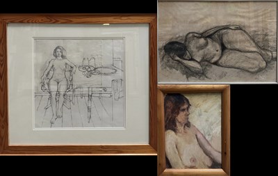 Lot 596 - A collection of female nude studies, a pencil...