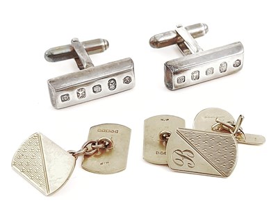 Lot 306 - Two pairs of cufflinks and a single cufflink