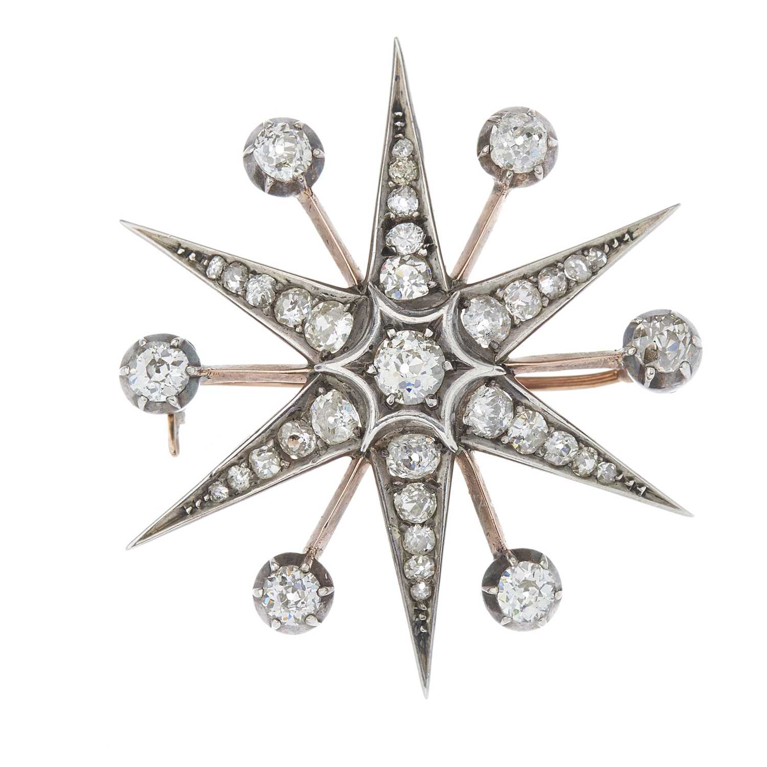 Lot 36 - A late Victorian silver and gold, old-cut...