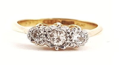 Lot 267 - A three stone diamond ring