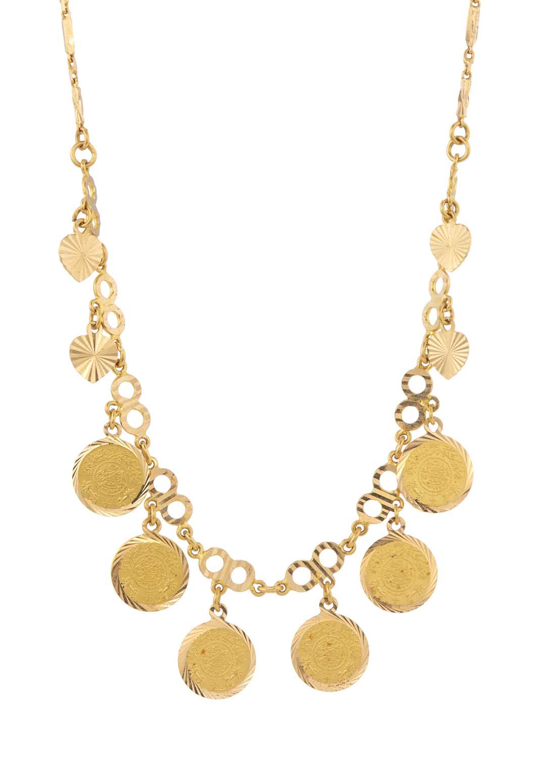 Lot 176 - A 21ct gold Saudi Arabian gold Guinea coin necklace