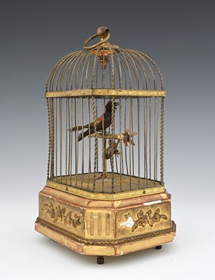 Lot 400 - A clockwork automaton singing bird, late 19th...