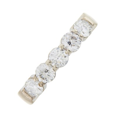 Lot 264 - An 18ct gold diamond five-stone ring