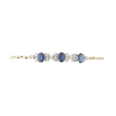 Lot 52 - A gold sapphire and diamond bracelet