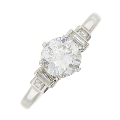 Lot 247 - A mid 20th century platinum diamond single-stone ring