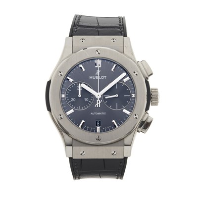 Lot 287 - Hublot - A Classic Fusion Racing Grey Chronograph Titanium wrist watch