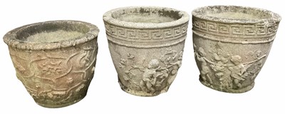 Lot 409 - Three cast neoclassical style planters, two...