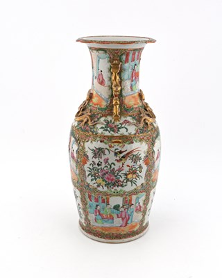 Lot 373 - A Chinese Canton famille rose baluster vase,...