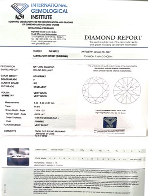 Lot 47 - A pair of platinum brilliant-cut diamond...