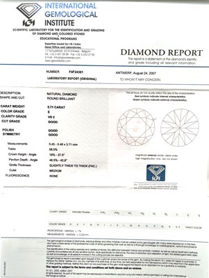 Lot 47 - A pair of platinum brilliant-cut diamond...
