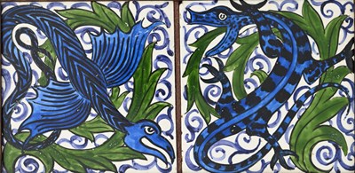 Lot 564 - John Pearson, a pair of Arts and Crafts tiles,...