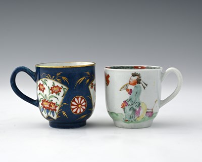 Lot 671 - Two Worcester polychrome coffee cups,...