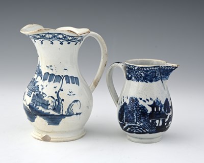 Lot 660 - Two pearlware milk jugs, one with unusual ogee...