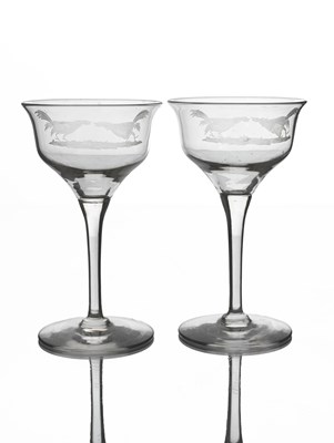 Lot 487 - Stuart and Sons, a pair of Art Deco glass...