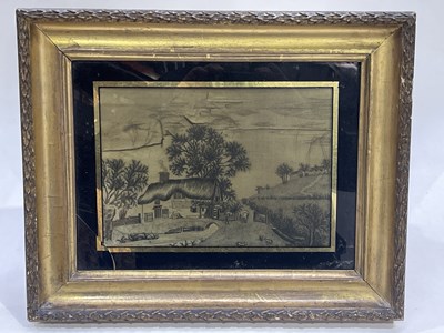 Lot 232 - A silk embroidered folk art picture, early...