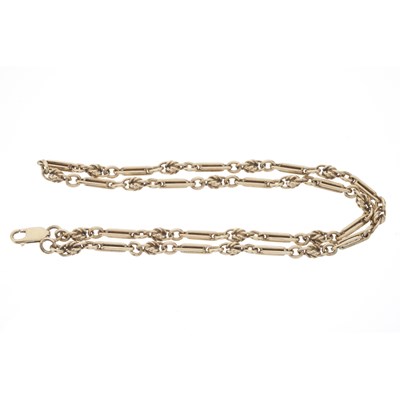 Lot 192 - A 9ct gold fancy-link chain necklace