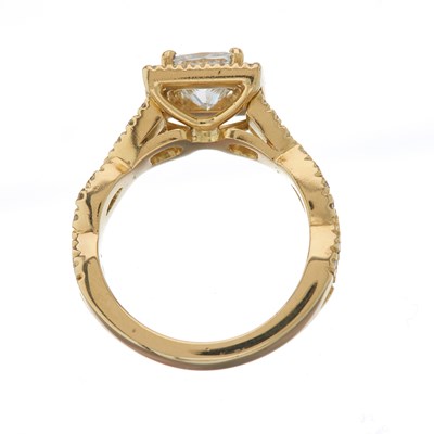 Lot 59 - An 18ct gold square-shape diamond single-stone...