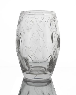 Lot 518 - John Luxton for Stuart, a Modernist glass vase,...