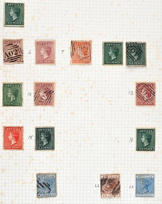 Lot 84 - Antigua, two pages of early QV stamps, mint...