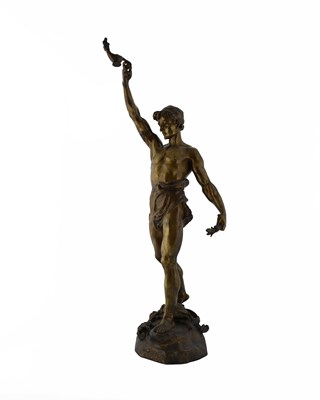 Lot 196 - Marcel Debut (1865-1933), a large bronze...