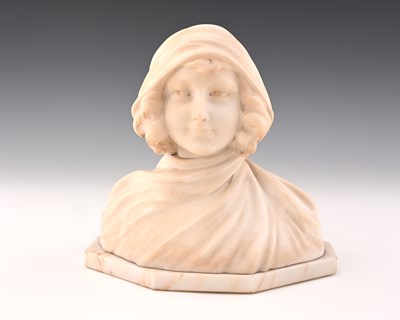 Lot 197 - A Gentili, an Art Nouveau carved marble and...