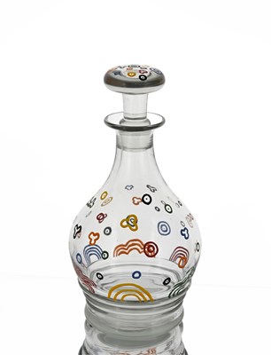 Lot 507 - Stuart and Sons, an Art Deco enamelled glass...