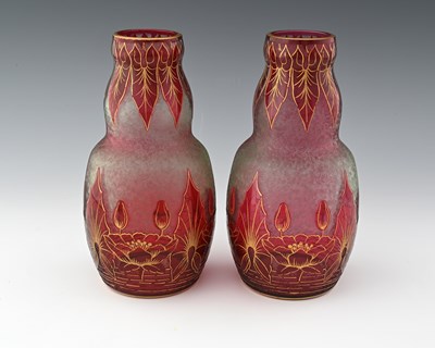 Lot 480 - Baccarat for Emile Bourgeois, a pair of Art...