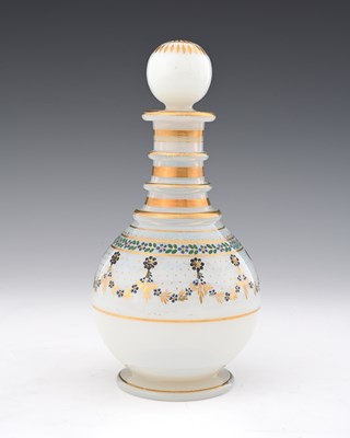 Lot 419 - A French gilt and enamelled opalescent glass...