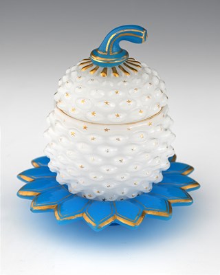 Lot 446 - A French Barfatan opaline glass novelty box...