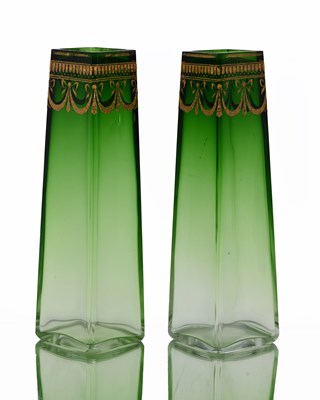 Lot 468 - Moser, a pair of Bohemian enamelled glass...