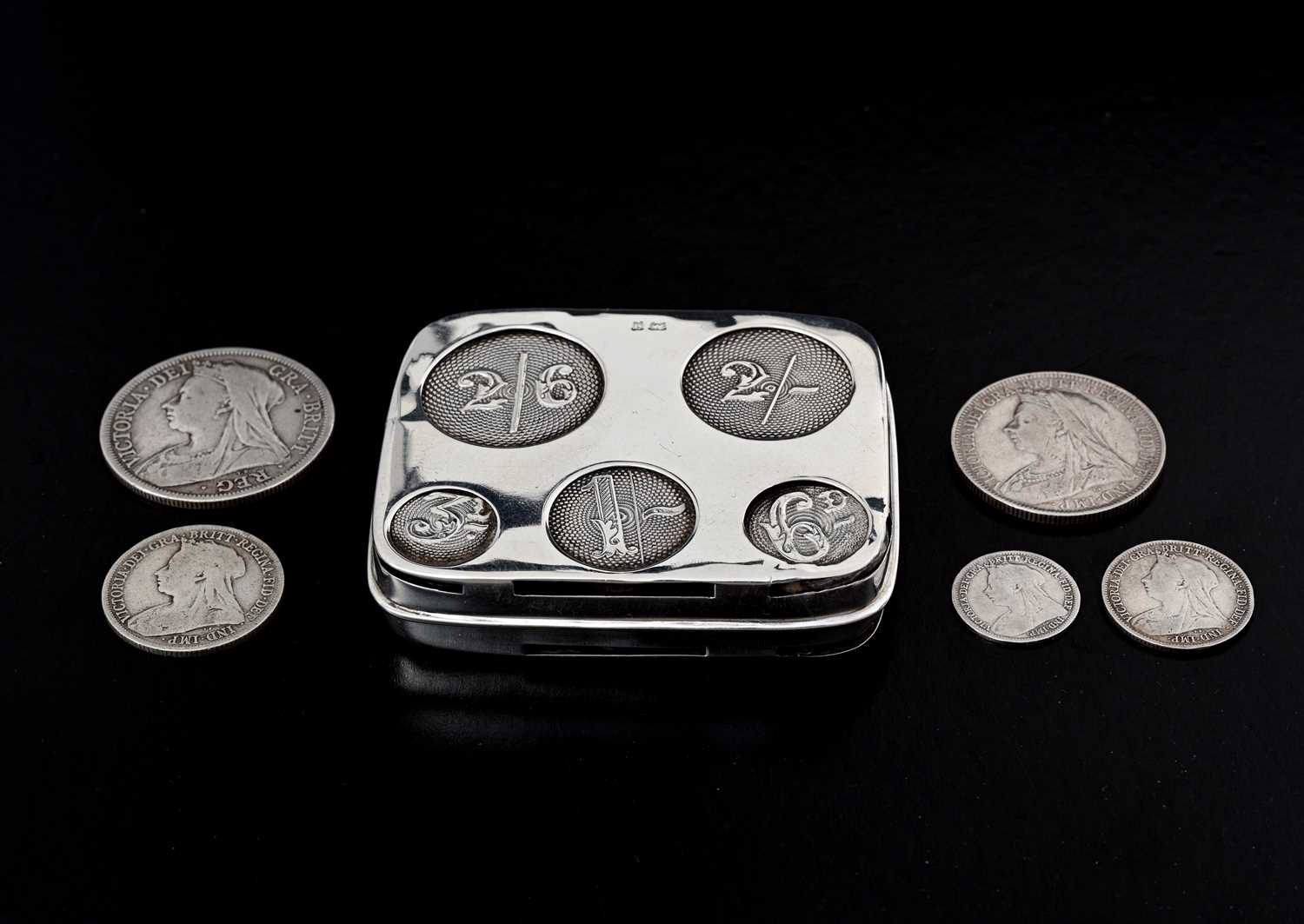 Lot 394 - An Edwardian silver patent coin holder, of...