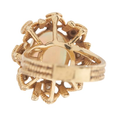 Lot 88 - A mid 20th century 14ct gold oval opal...