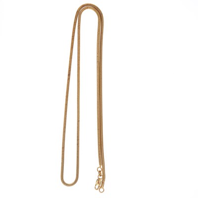 Lot 90 - A 14ct gold snake-link chain necklace, with...