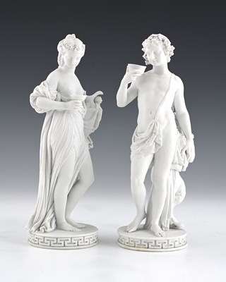 Lot 536 - A pair of Meissen Marcolini period biscuit...