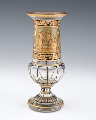 Lot 453 - A Bohemian gilt enamelled glass vase, probably...