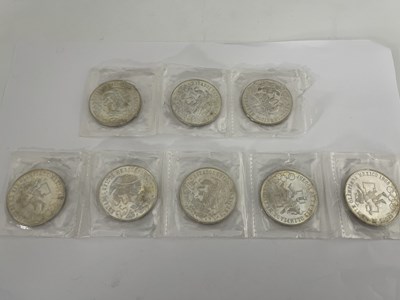 Lot 355 - Eight Mexico, uncirculated silver 25 pesos...