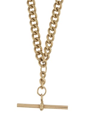 Lot 105 - A 9ct gold Albert chain, with lobster clasp...
