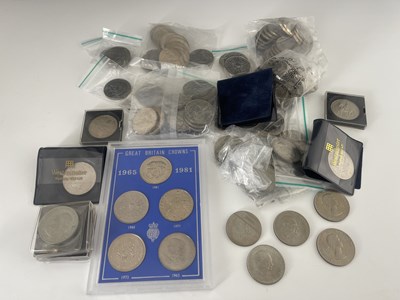 Lot 351 - A large collection of post-1947 crowns and £5...