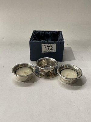 Lot 172 - Three silver tealight holders and joss stick...