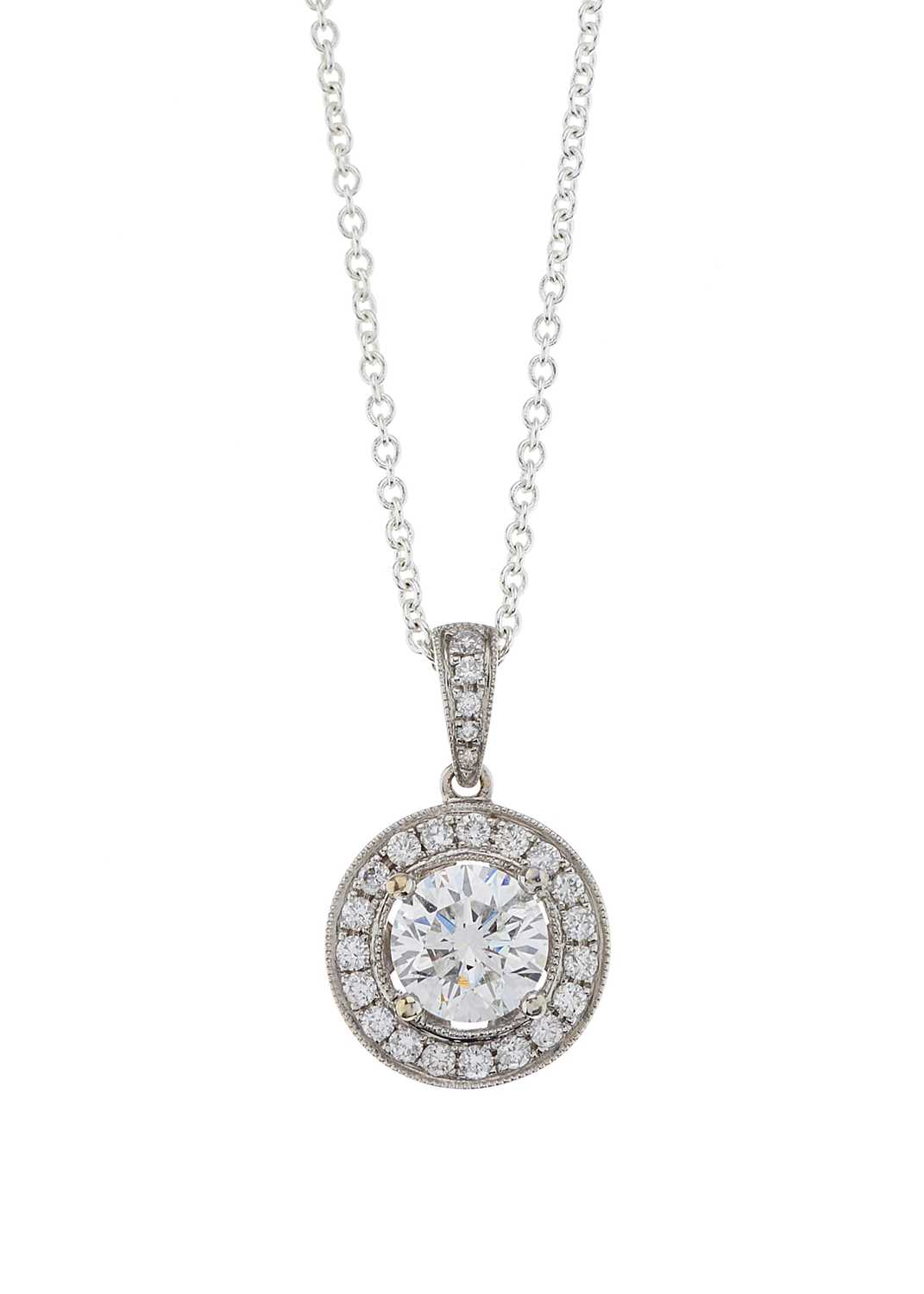 Lot 115 - An 18ct gold brilliant-cut diamond...